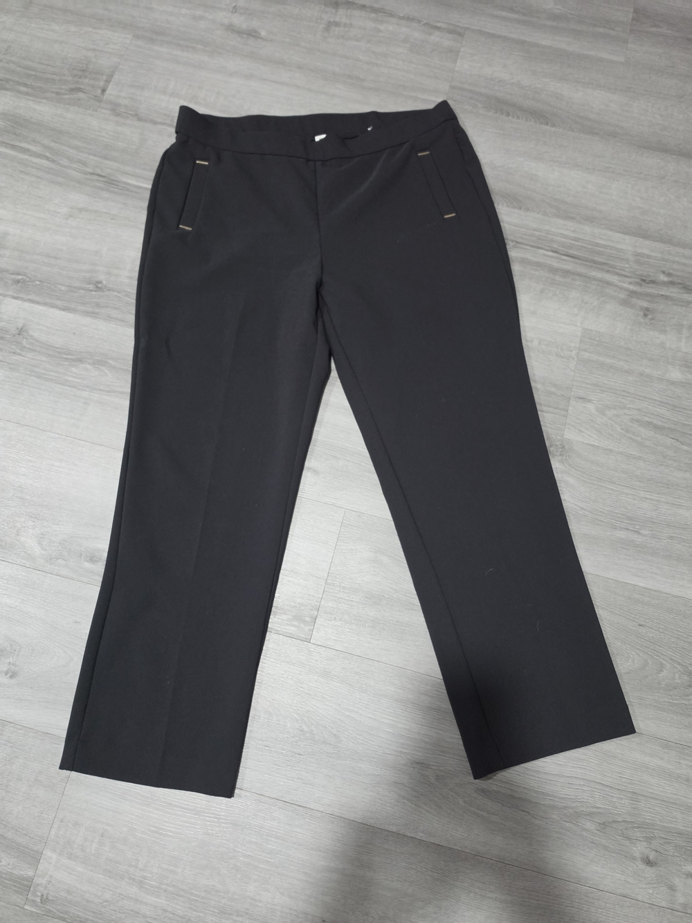 Anne Klein Black Straight-Leg Dress Trousers